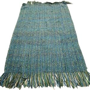Bedford Cottage Kennebunk Home Handwoven Stria Throw Peacock 40”x70”
